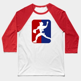 Blue red baseball silhouette Baseball T-Shirt